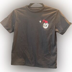 Disney Black Tee with Red Santa Hat Design